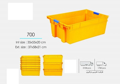 جعبه صنعتی 700 و یا سبد پلاستیکی حمل ماهی میگو (60*40*20)